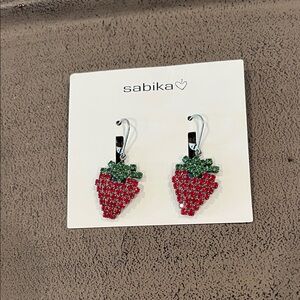 Sabika Red and Green Strawberry Earrings